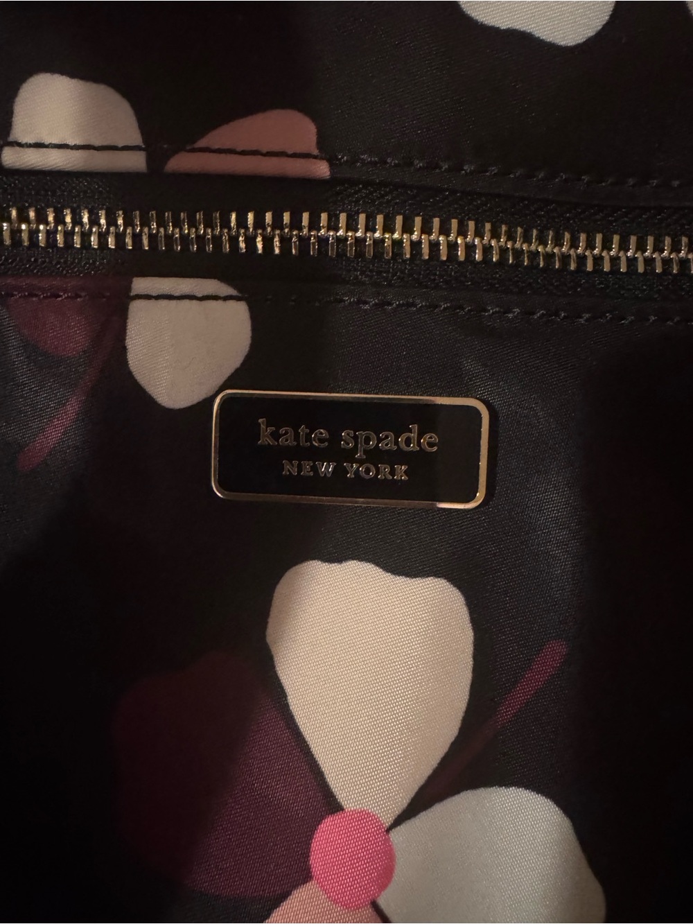 Kate Spade Dawn Dusk Buds Weekender Bag in black with pink floral - Picture 4 of 10